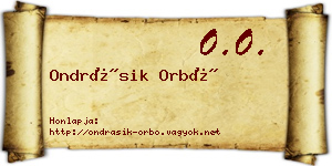 Ondrásik Orbó névjegykártya